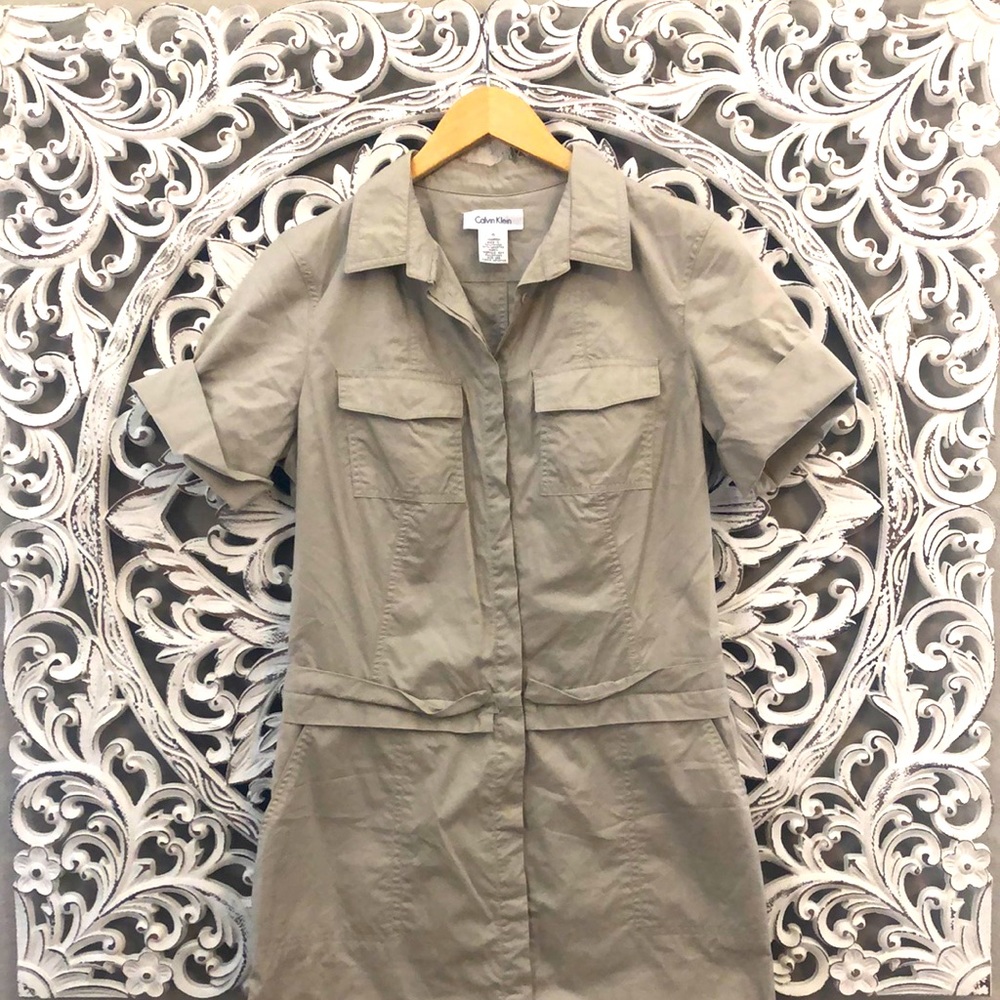 Safari style shirt dress